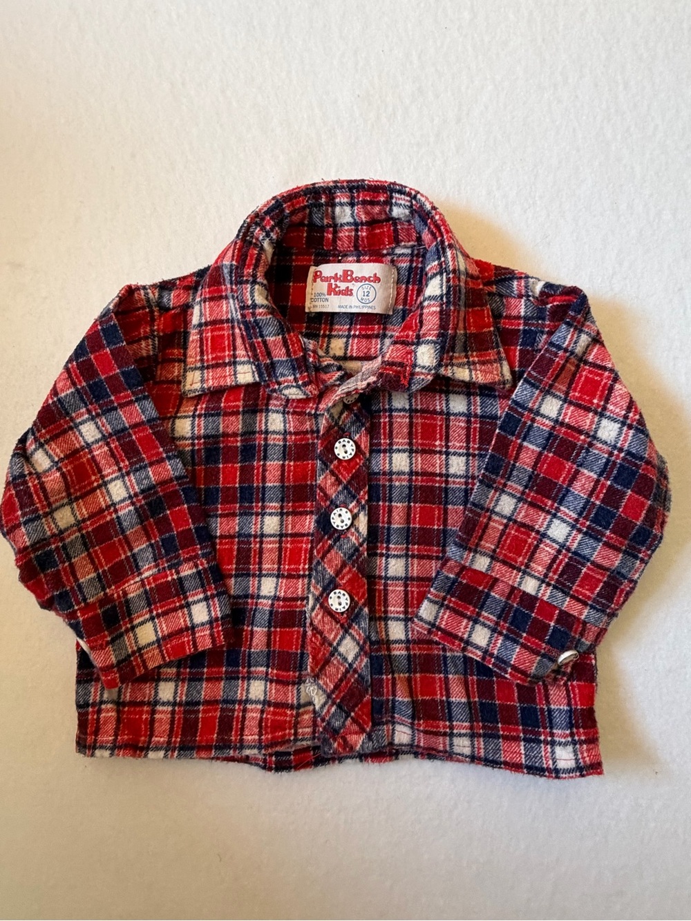 Vintage Park Bench Kids Plaid Flannel Jacket Size 12 months